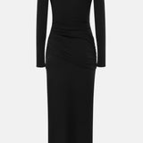 Must Seksikas Ümberlõigatud Maxi Kleid Jersey