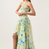 Varrukateta Rikkalik Drapeeritud Maxi Kleit Avatud Seljaga