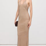 Detailne Halterneck Maxi Kleit