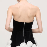 Must Lilleline Õlavarre Mini Kleit