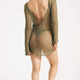 Seljast Avatud Mini Kleit Kootud