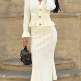 Elegantne Laienev Kootud Midi Kleid