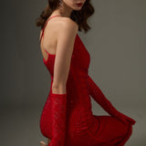 Diamante ruched midi kleit punases