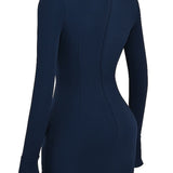 Tihe Slim-Fit Hip-Hugging Mini Dress