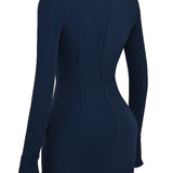Sturdy Slim-Fit Hip-Hugging Mini Dress