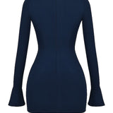 Sturdy Slim-Fit Hip-Hugging Mini Dress
