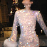 Sparkling Rhinestone Mini Dress