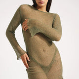 Seljast Avatud Mini Kleit Kootud