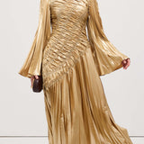 Metalliline Maxi Kleid Kuldse Värviga