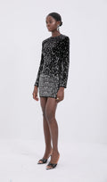 Trendikas Degrade Kristall Mini Kleid