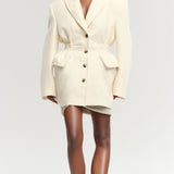 Ecru bleiser taskutega