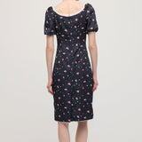 Lilleline Puff Sleeve Midi Kleid