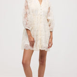 V-kaelusega Tikandiga Lühike Kleit