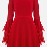 Avatud Seljaga Mansettidega Mini Kleid