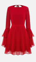 Avatud Seljaga Mansettidega Mini Kleid