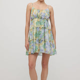 Mini Kleid mit Lilleline Muster und Smock-Details