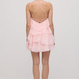 Roosa kihiline halteri mini kleit