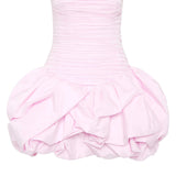 Roosa Mini Kleid mit Kortsitud Bubl-Ärmeln