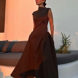 Tugev Twill Ülikonna Midi Kleid