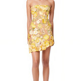 Yellow Off-Shoulder Mini Dress