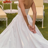 Ilma Rihmadeta Korsett Bodice Midi Kleit Valges