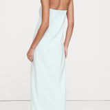 Õlavarre Vaba Stretch Crepe Midi Kleid Sinises