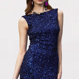 Kino Sequini Mini Dress - Dark Blue