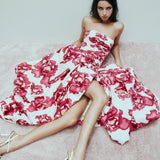 Varrukateta Rikkalik Drapeeritud Maxi Kleit Avatud Seljaga