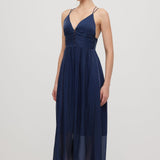 Avatud Seljaga Sügava V-Kaelusega Midi Kleit