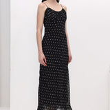Polka Dot Chiffon Slip Midi Kleit