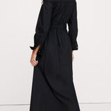 Must puuvillane off-shoulder midi särgikleidi