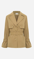 Lühike trench coat laia vööga
