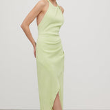 Ühtlane Ribidega Halter Maxi Kleit