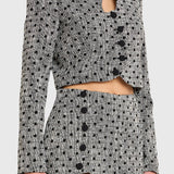 Polka Dot Tweed Top & A-Line Mini Seelik Komplekt