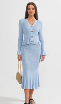 Elegantne Laienev Kootud Midi Kleid