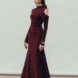 Stiilne Fikseeritud Drapeeritud Maxi Kleid