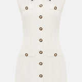 Tweed Mini Dress with Contrast Collar