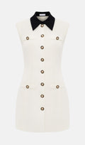 Tweed Mini Dress with Contrast Collar