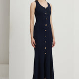 Metalliknuppudega Kootud Midi Kleid