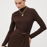 Maxi Kleid mit Metallic-Dekor aus Jersey