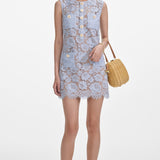 Kaunistatud Pitsiline Mini Kleit Kätetega