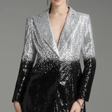 Sädelev Tüll Blazer ja Püksid Komplekt