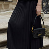 Pleated Midi Seelik Mustas