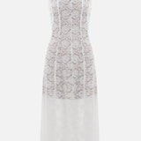Guipure Midi Kleid kõrge kaelusega