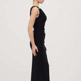 Asümmeetriline Metalliline Midi Kleid