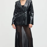 Vegan Nahk Blazer Mustas