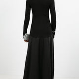 Trendikas Kootud Satään Maxi Kleid