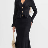 Elegantne Laienev Kootud Midi Kleid