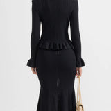 Elegantne Laienev Kootud Midi Kleid