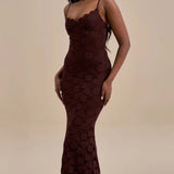Stiilne Kehaskulptuuri Pits Maxi Kleid